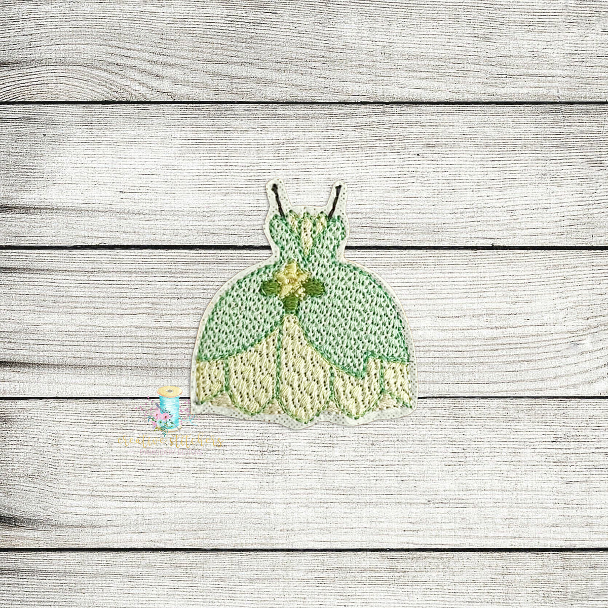 Frog Dress Sketch Feltie Digital Embroidery Design File Creative