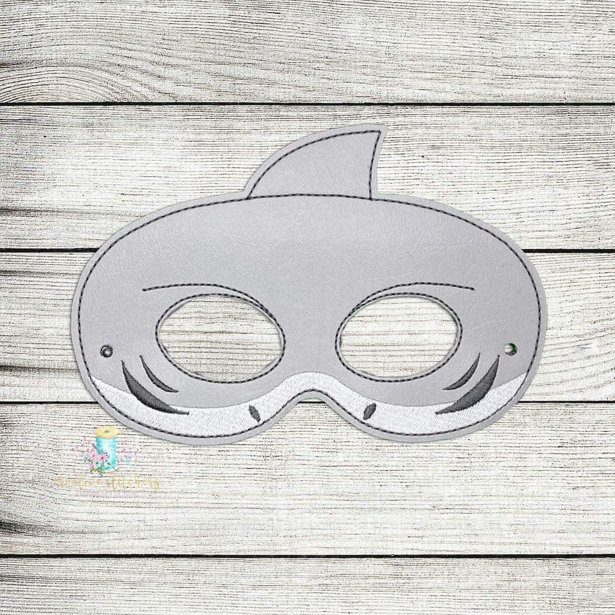 Great White Shark Mask Digital Embroidery Design File – Creative Stitchers for Free Printable Printable Shark Mask Template