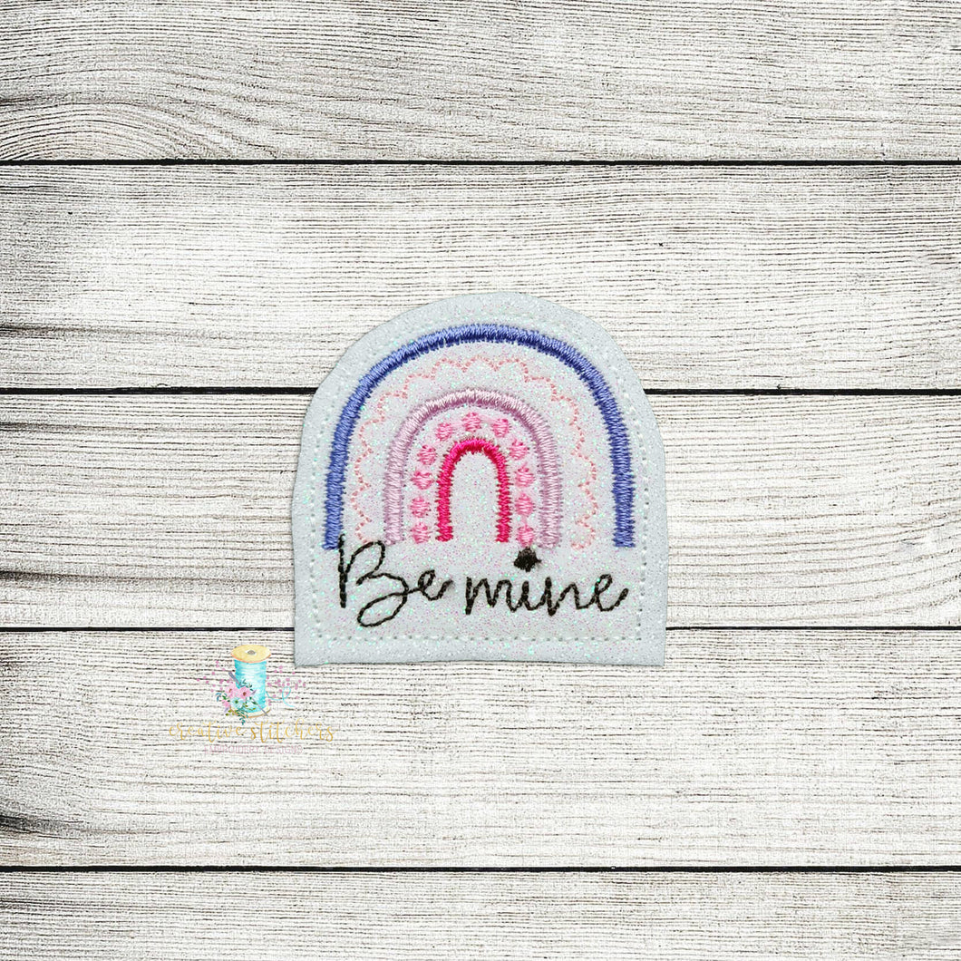 Be Mine Rainbow Feltie Digital Embroidery Design File