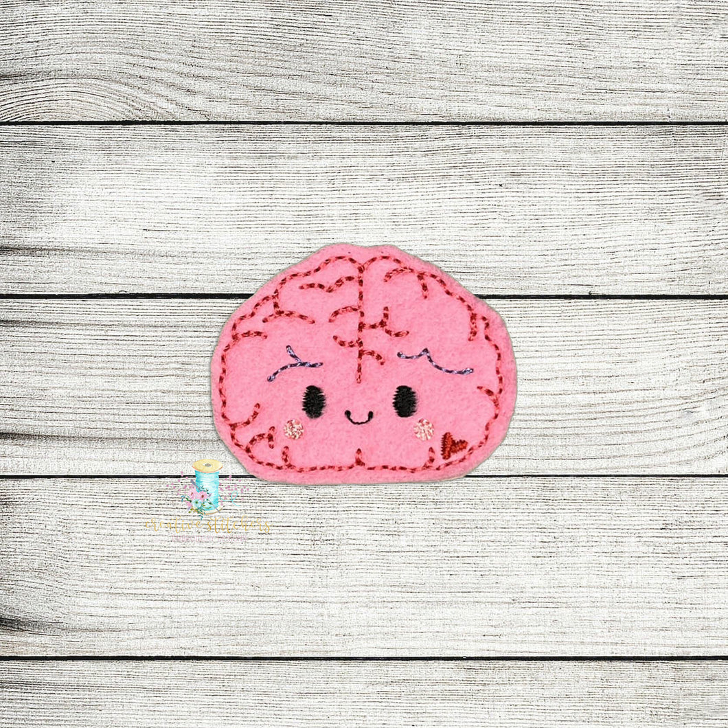 Brenda The Brain Feltie Digital Embroidery Design File