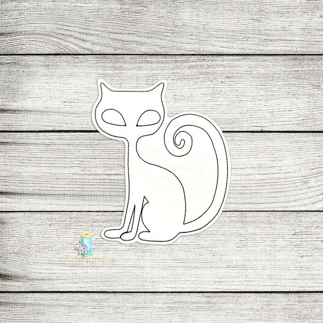 Black Cat Coloring Doll Digital Embroidery Design File
