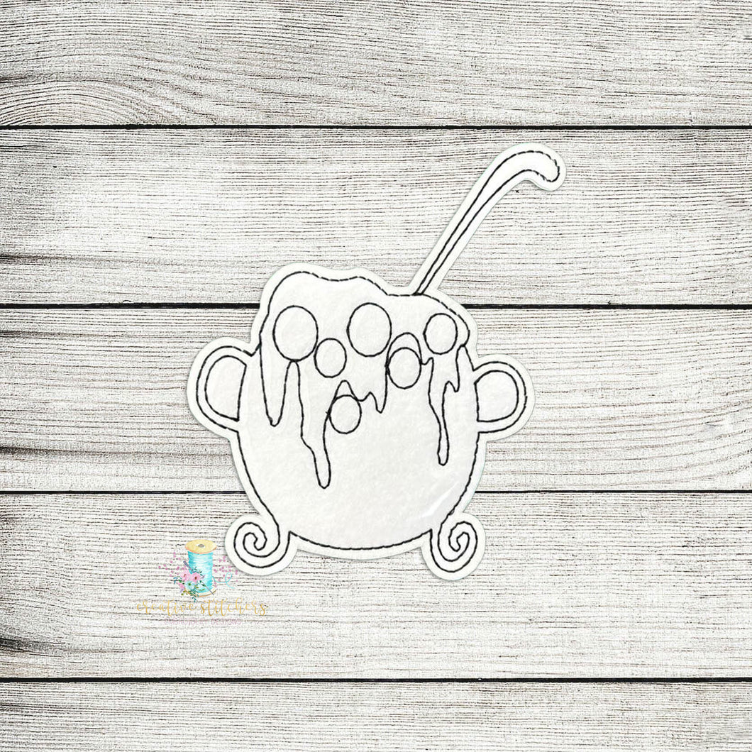 Cauldron Coloring Doll Digital Embroidery Design File