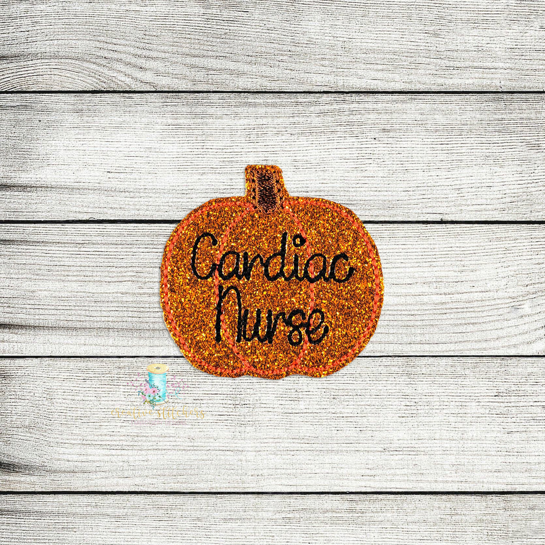 Cardiac Nurse Pumpkin Feltie Digital Embroidery Design File