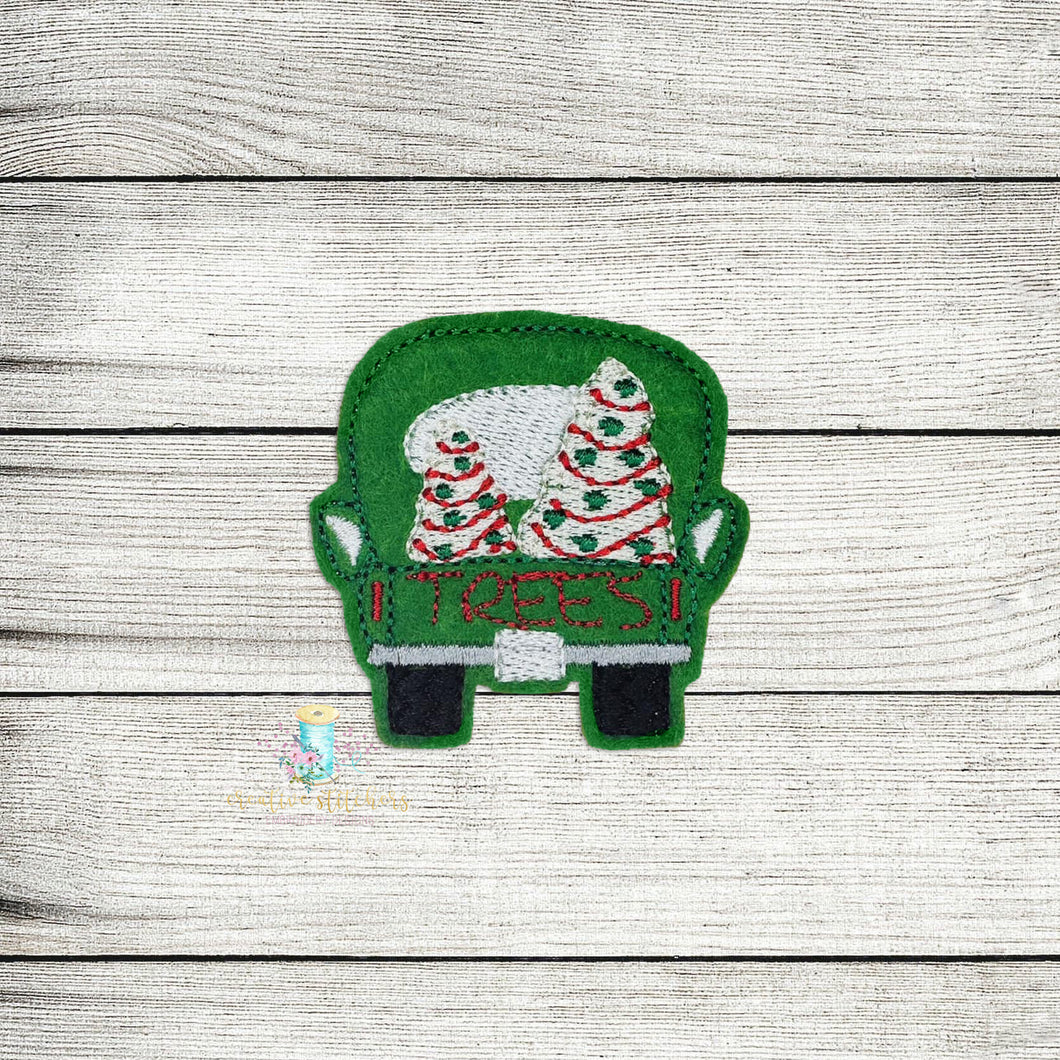 Christmas Tree Truck LD Feltie Digital Embroidery Design File