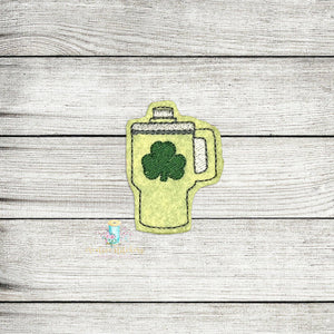 Clover Water Tumbler Feltie Digital Embroidery Design File