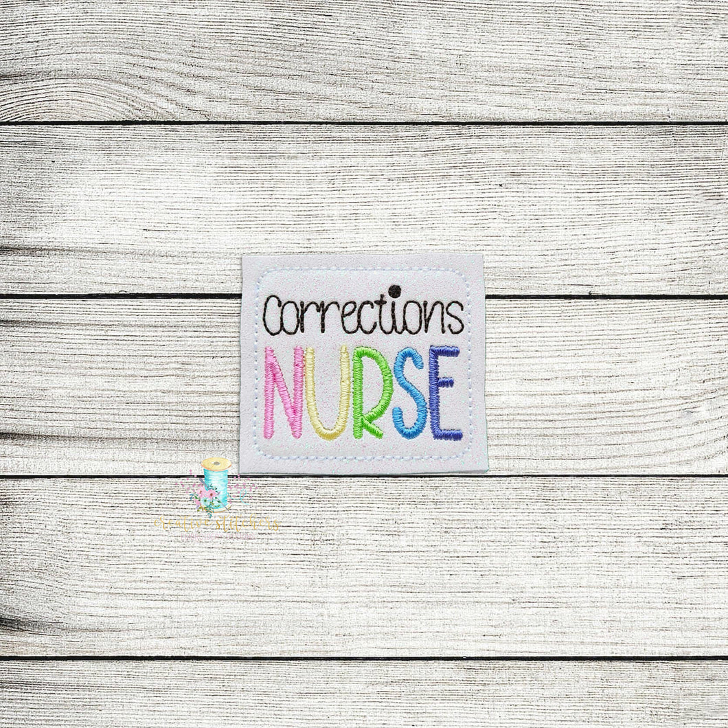 Corrections Nurse Feltie Digital Embroidery Design File