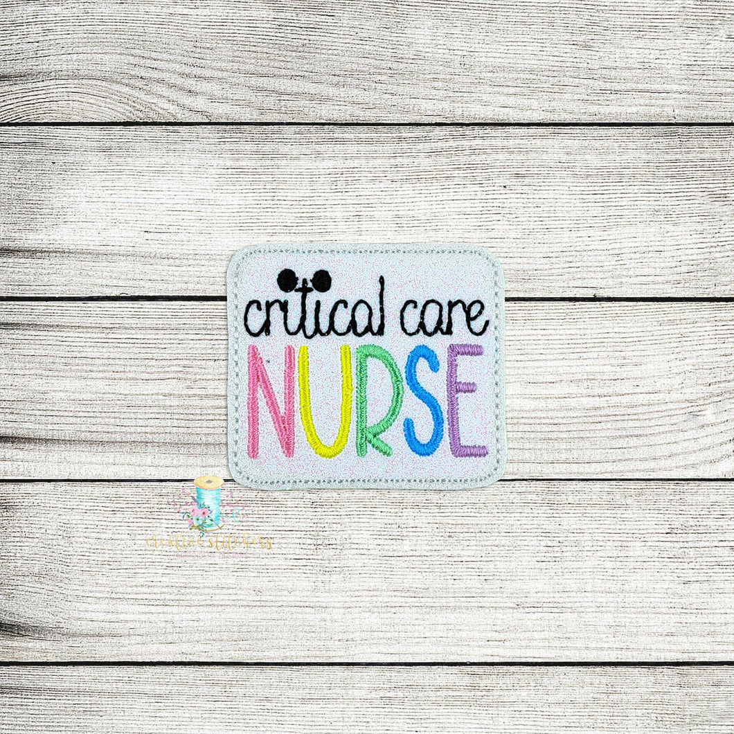 Critical Care Nurse Feltie Digital Embroidery Design File