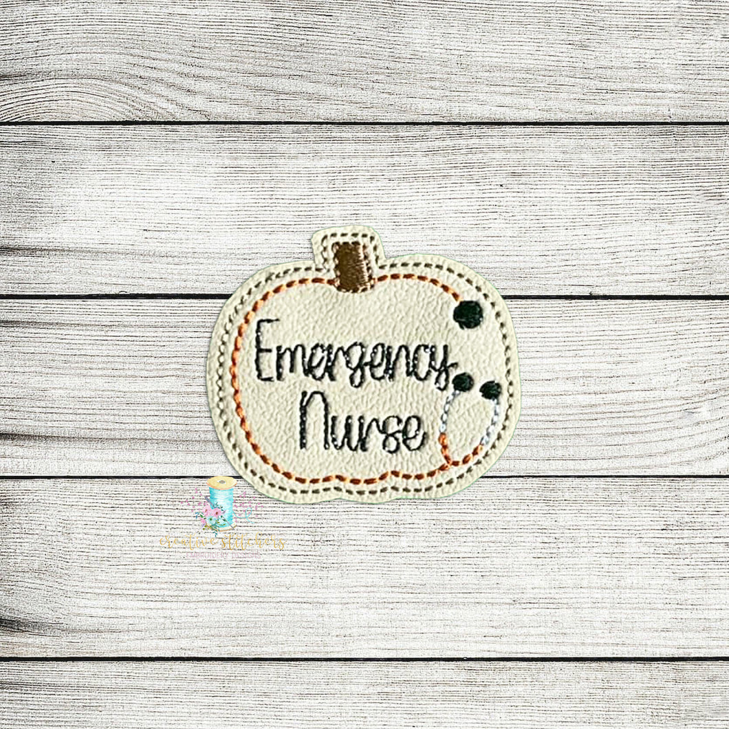 Emergency Pumpkin Stethoscope Feltie Digital Embroidery Design File