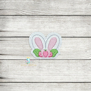 Floral Bunny Ears Feltie Digital Embroidery Design File