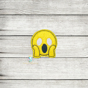 Frightened Emoji Feltie Digital Embroidery Design File