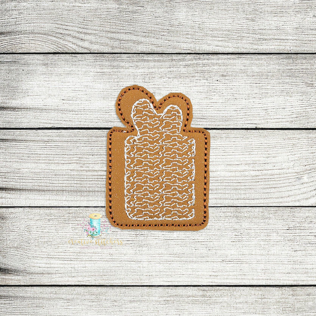 Gingerbread Present Cookie Feltie Digital Embroidery Design File