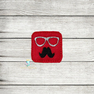 Geek Mustache Feltie Digital Embroidery Design File