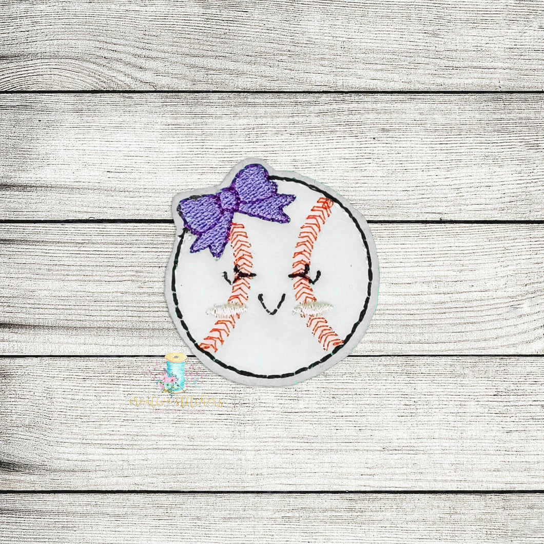 Girly Baseball Feltie Digital Embroidery Design File