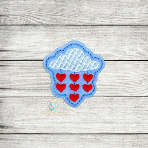 Heart Rain Cloud Feltie Digital Embroidery Design File