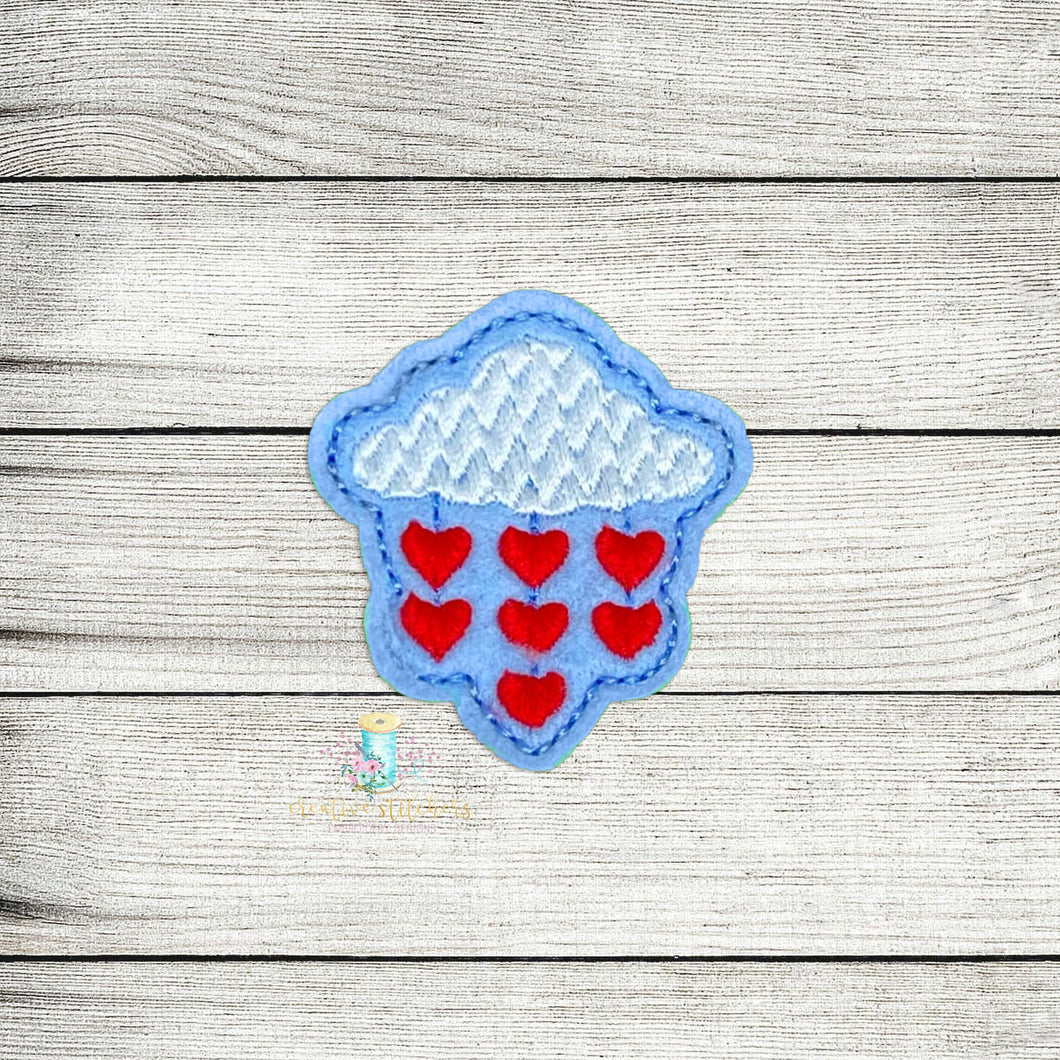 Heart Rain Cloud Feltie Digital Embroidery Design File