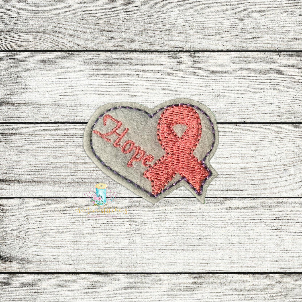 Hope Cancer Feltie Digital Embroidery Design File