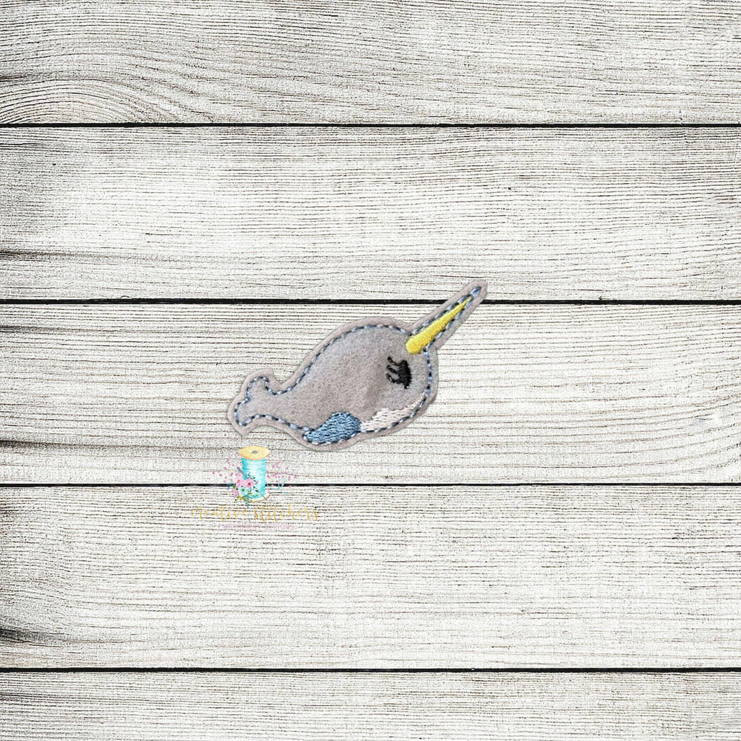 Isabella Narwhal Feltie Digital Embroidery Design File