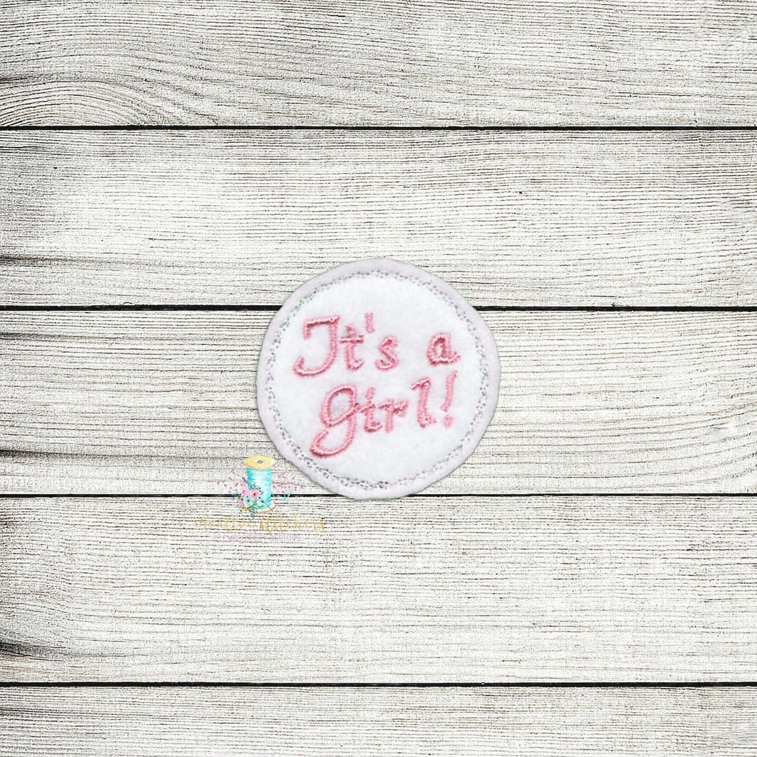 It's A Girl Feltie Digital Embroidery Design File