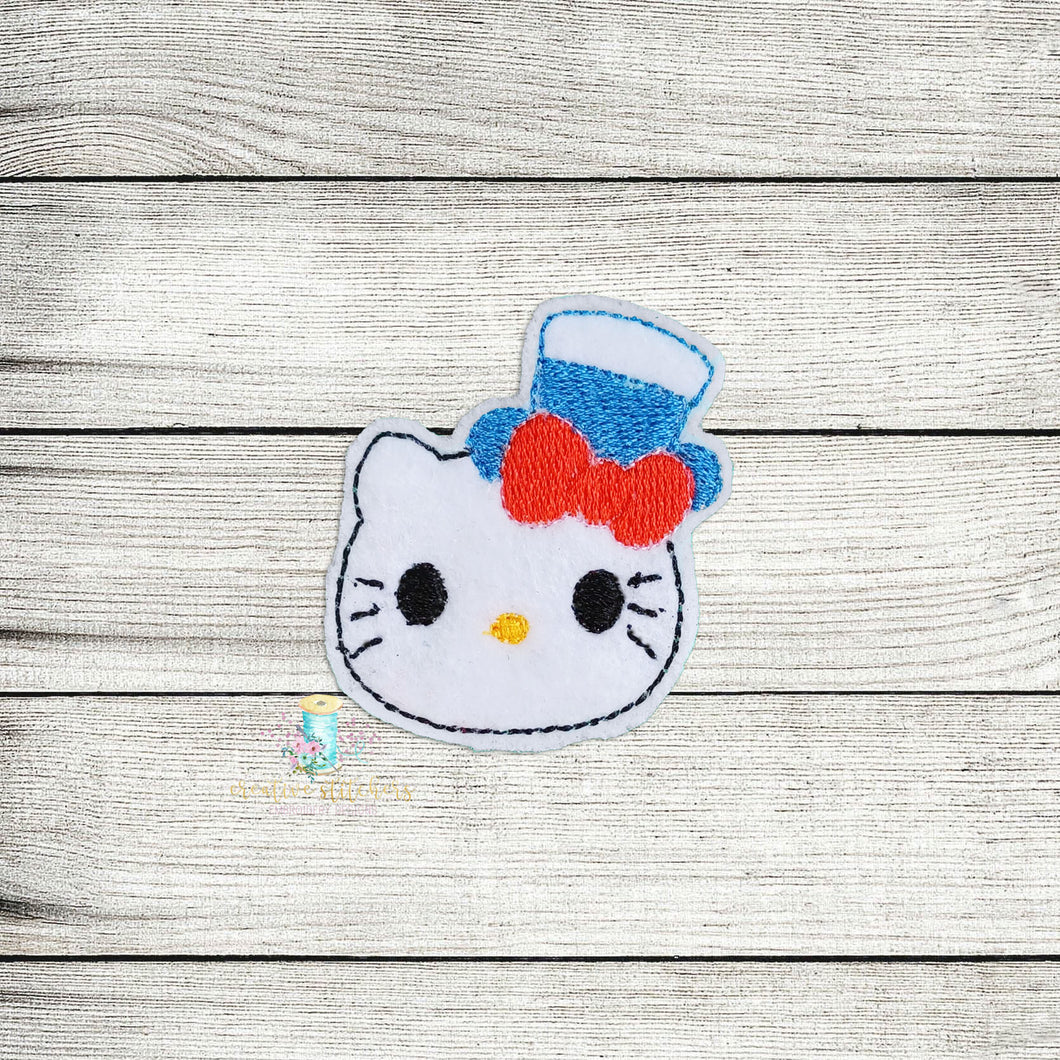 July Kitty Feltie Digital Embroidery Design File