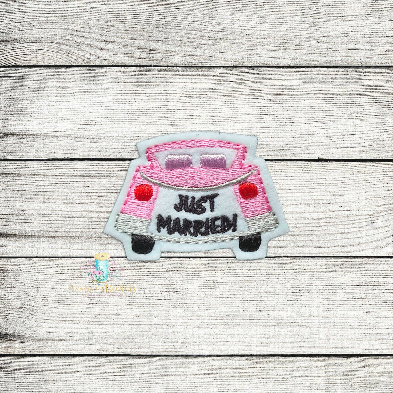 Just Married Car Feltie Digital Embroidery Design File – Creative