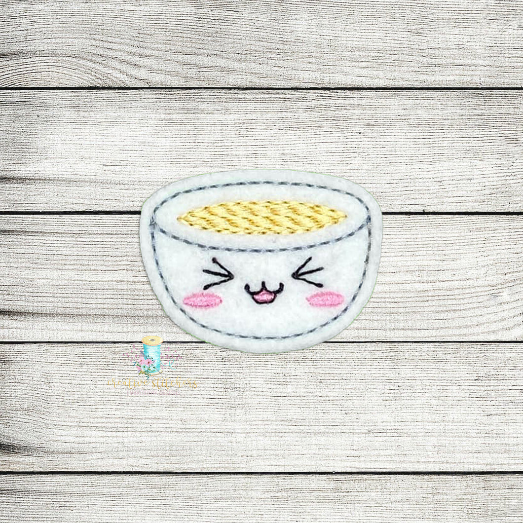 Kawaii Bowl Of Soup Feltie Digital Embroidery Design File