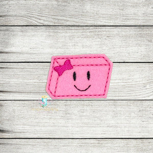 Kawaii Eraser with Bow Feltie Digital Embroidery Design