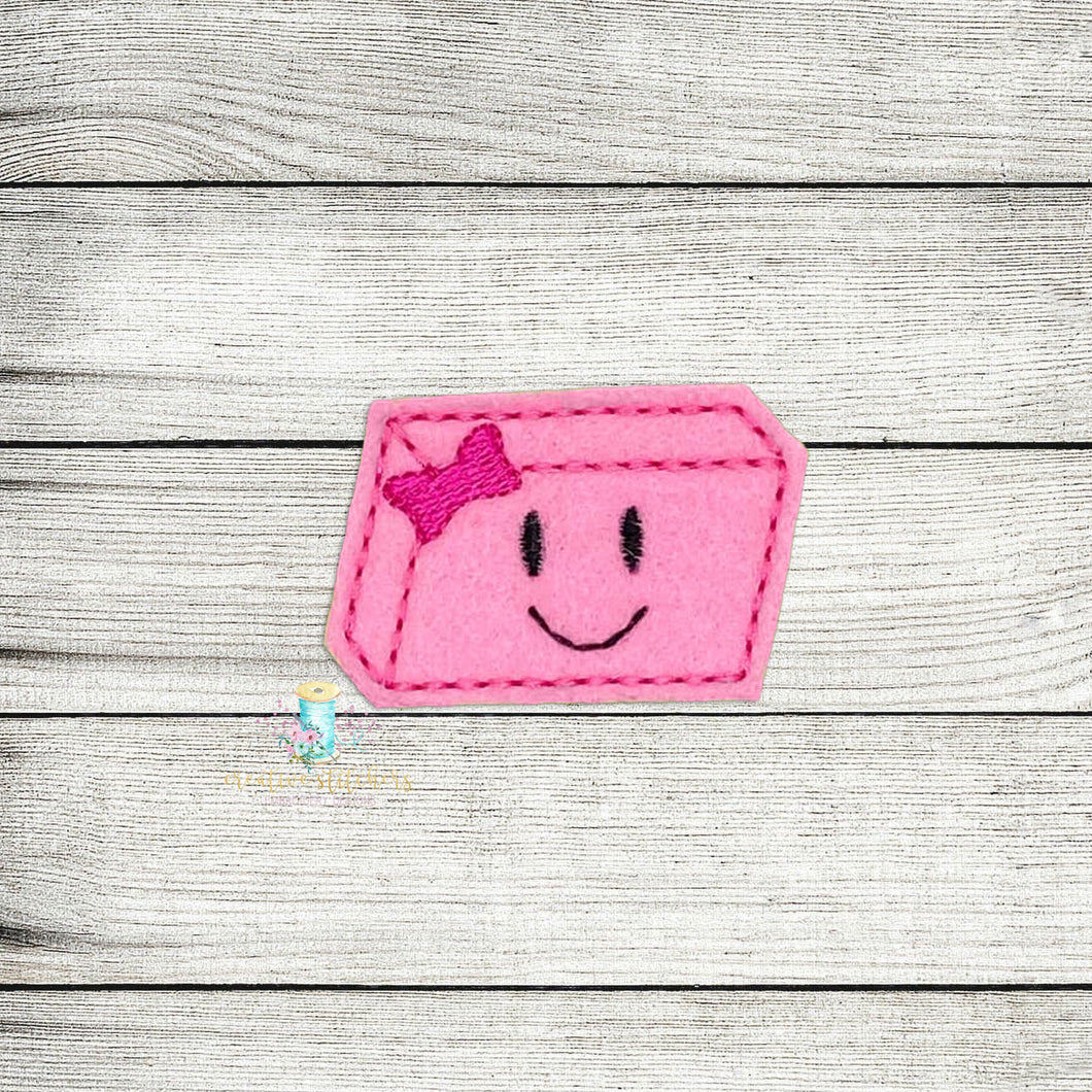 Kawaii Eraser with Bow Feltie Digital Embroidery Design