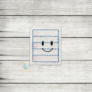 Kawaii Lined Paper Feltie Digital Embroidery Design