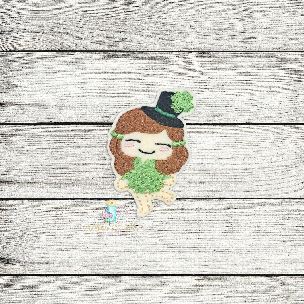 Leprechaun Girl Feltie Digital Embroidery Design File