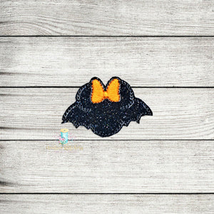 Miss Mouse Bat Outline Feltie Digital Embroidery Design File