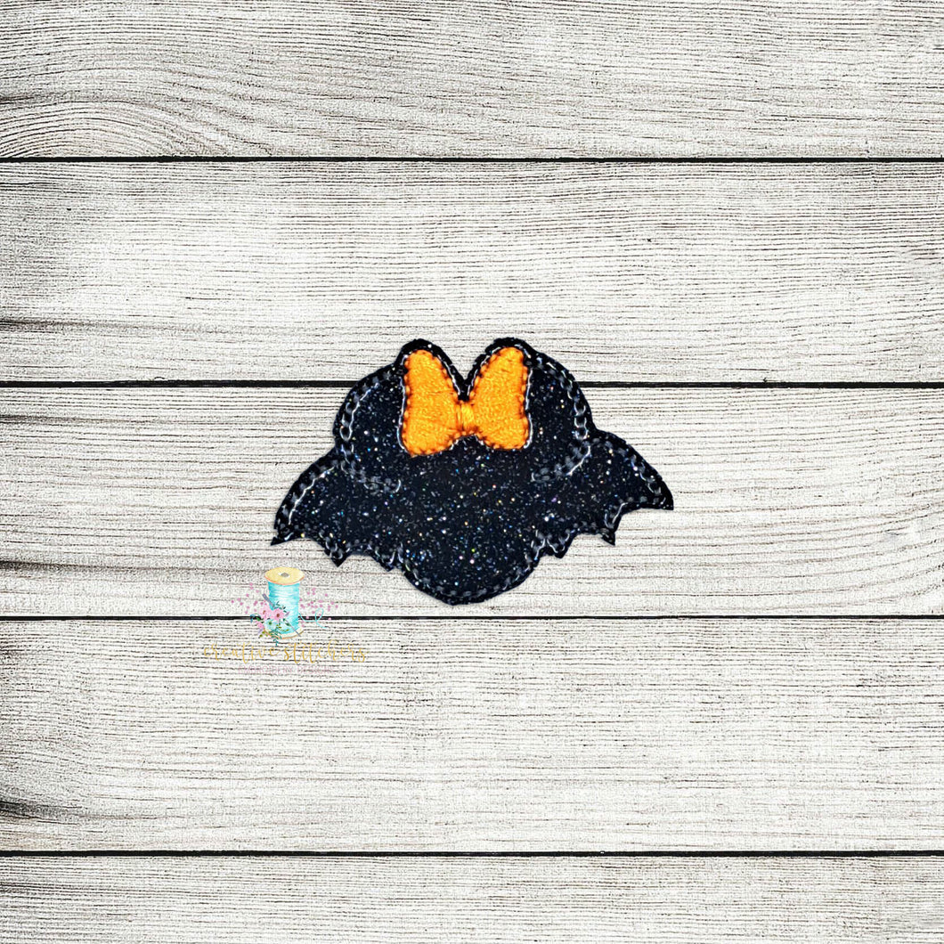 Miss Mouse Bat Outline Feltie Digital Embroidery Design File