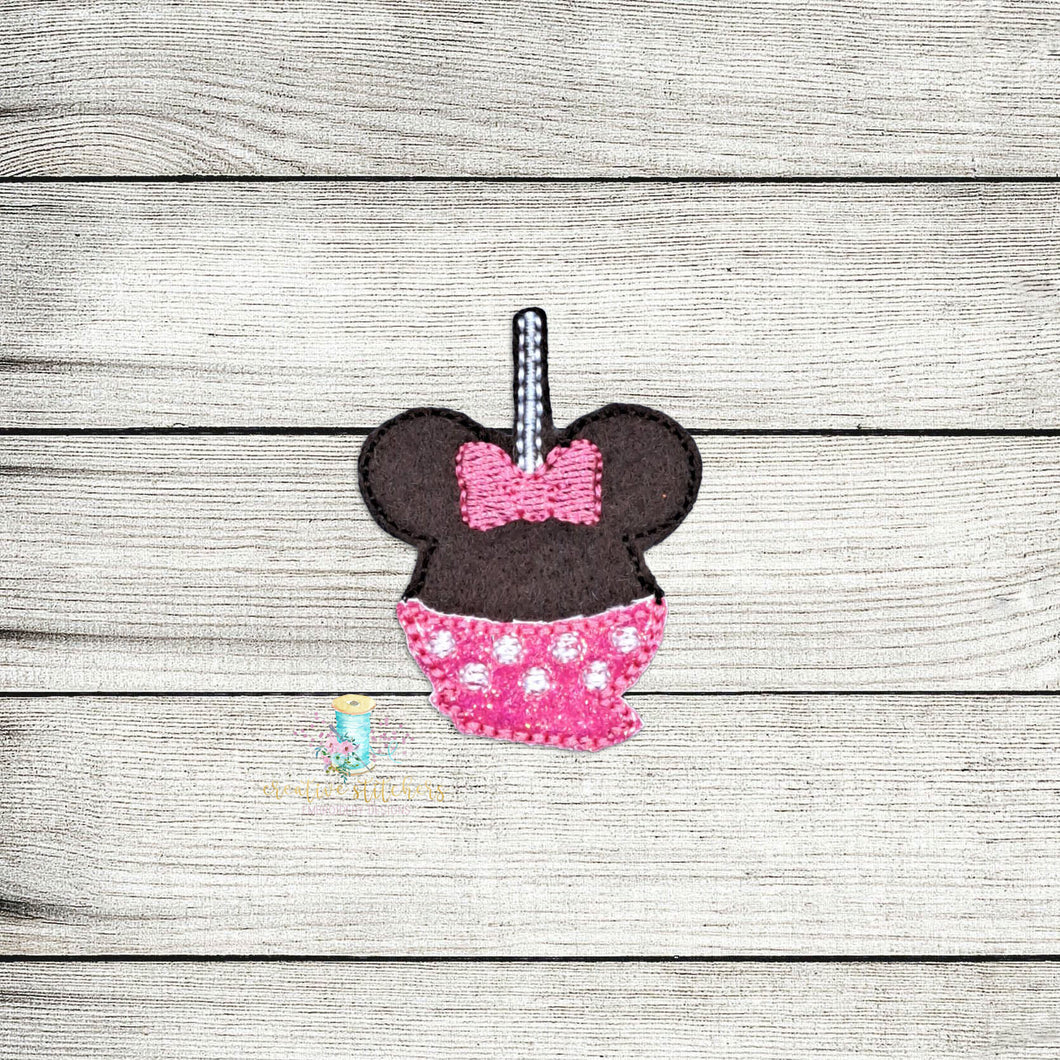 Miss Mouse Candy Apple Feltie Digital Embroidery Design File