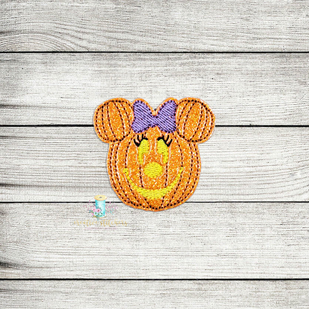 Miss Mouse Pumpkin Feltie Digital Embroidery Design File