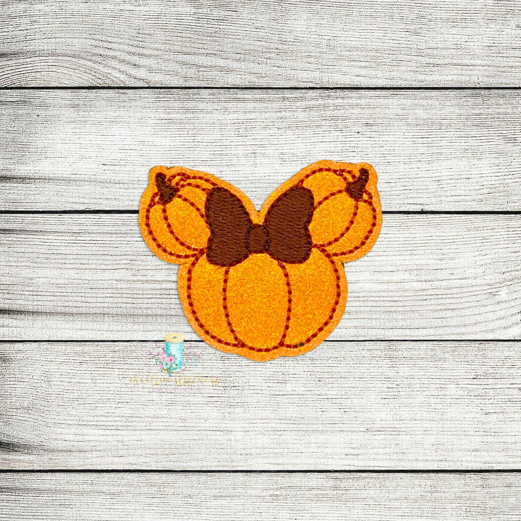 Mrs Mouse Pumpkin Feltie Digital Embroidery Design File
