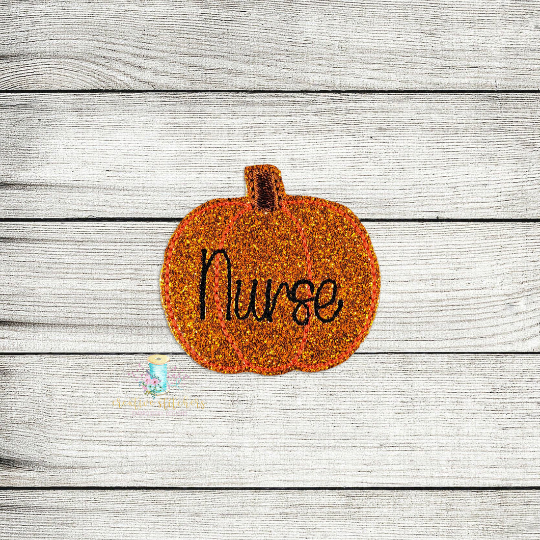 Nurse Pumpkin Feltie Digital Embroidery Design File