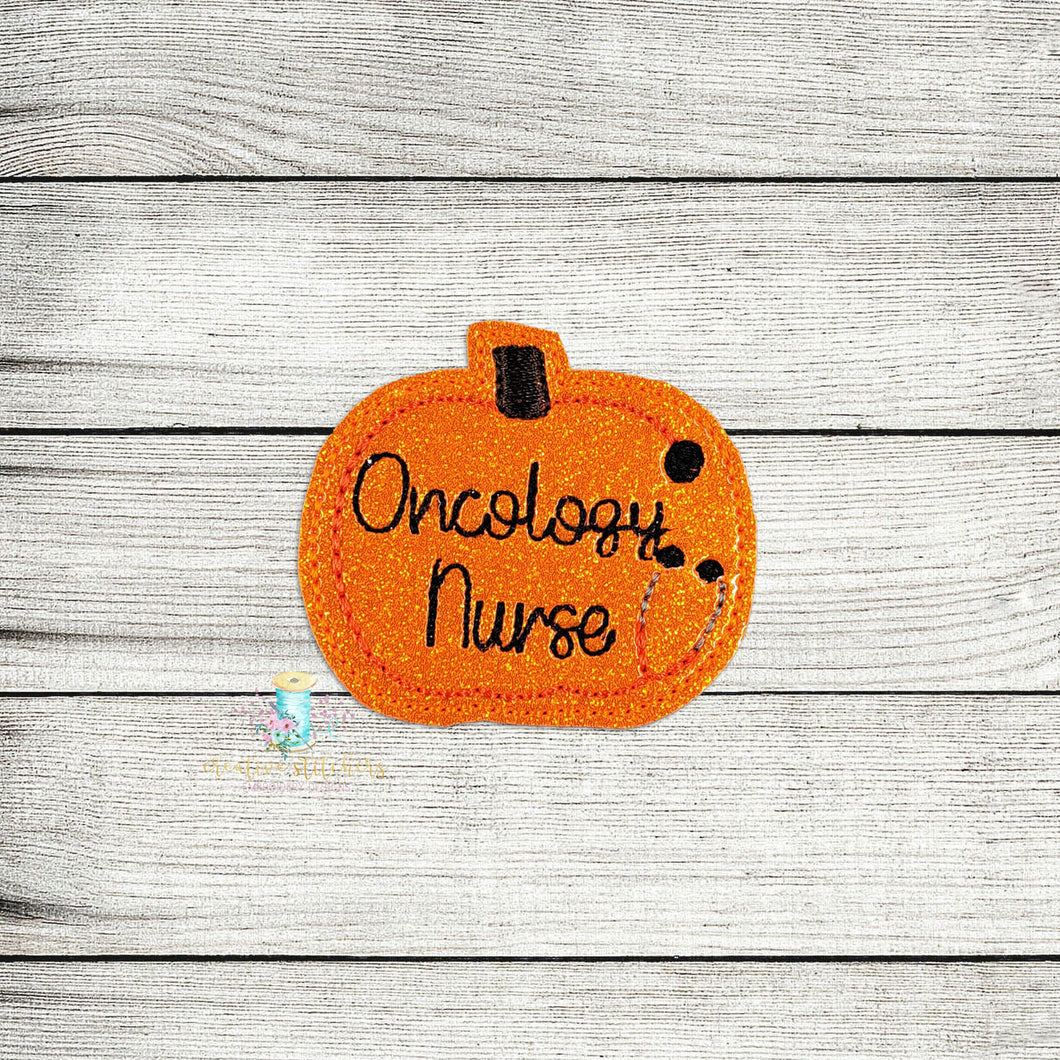 Oncology Nurse Stethoscope Pumpkin Feltie Digital Embroidery Design File