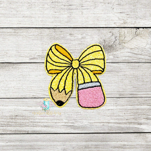 Pencil Bow Feltie Digital Embroidery Design File CP