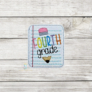 Fourth Grade Paper Feltie Digital Embroidery Design File CP