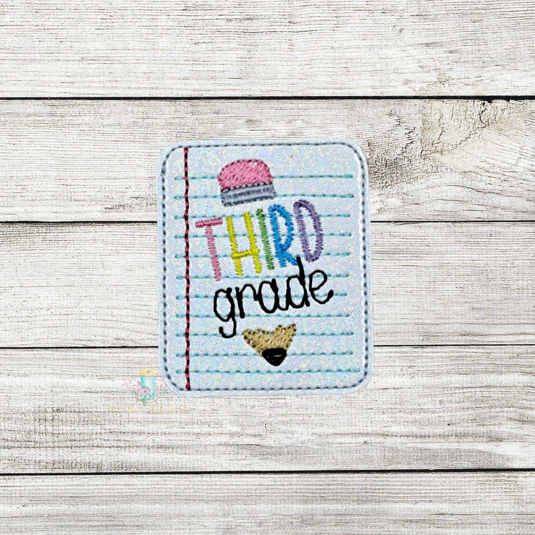 Third Grade Paper Feltie Digital Embroidery Design File CP
