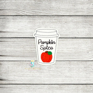 Pumpkin Spice Coffee Feltie Digital Embroidery Design File
