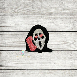 Ghost Face with Phone Feltie Digital Embroidery Design File