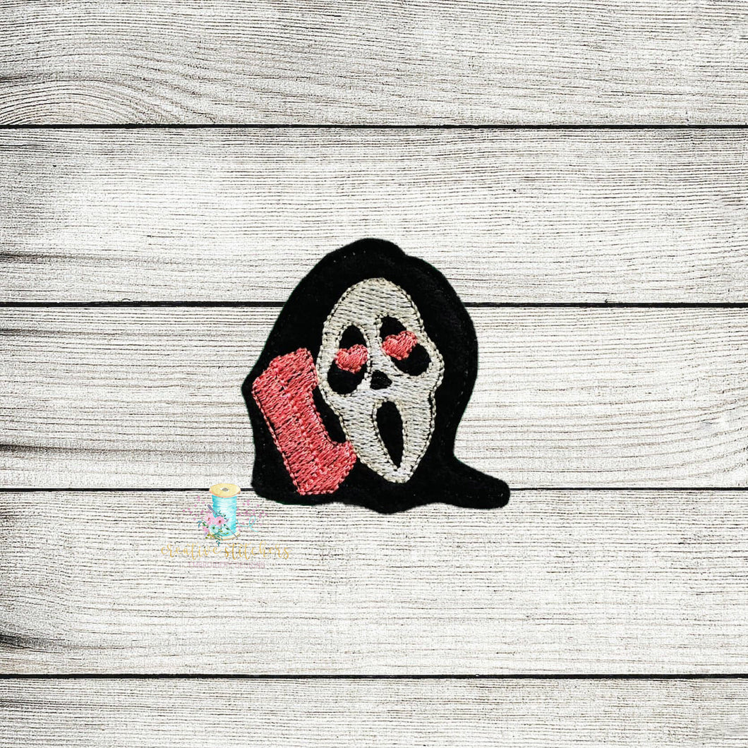 Ghost Face with Phone Feltie Digital Embroidery Design File