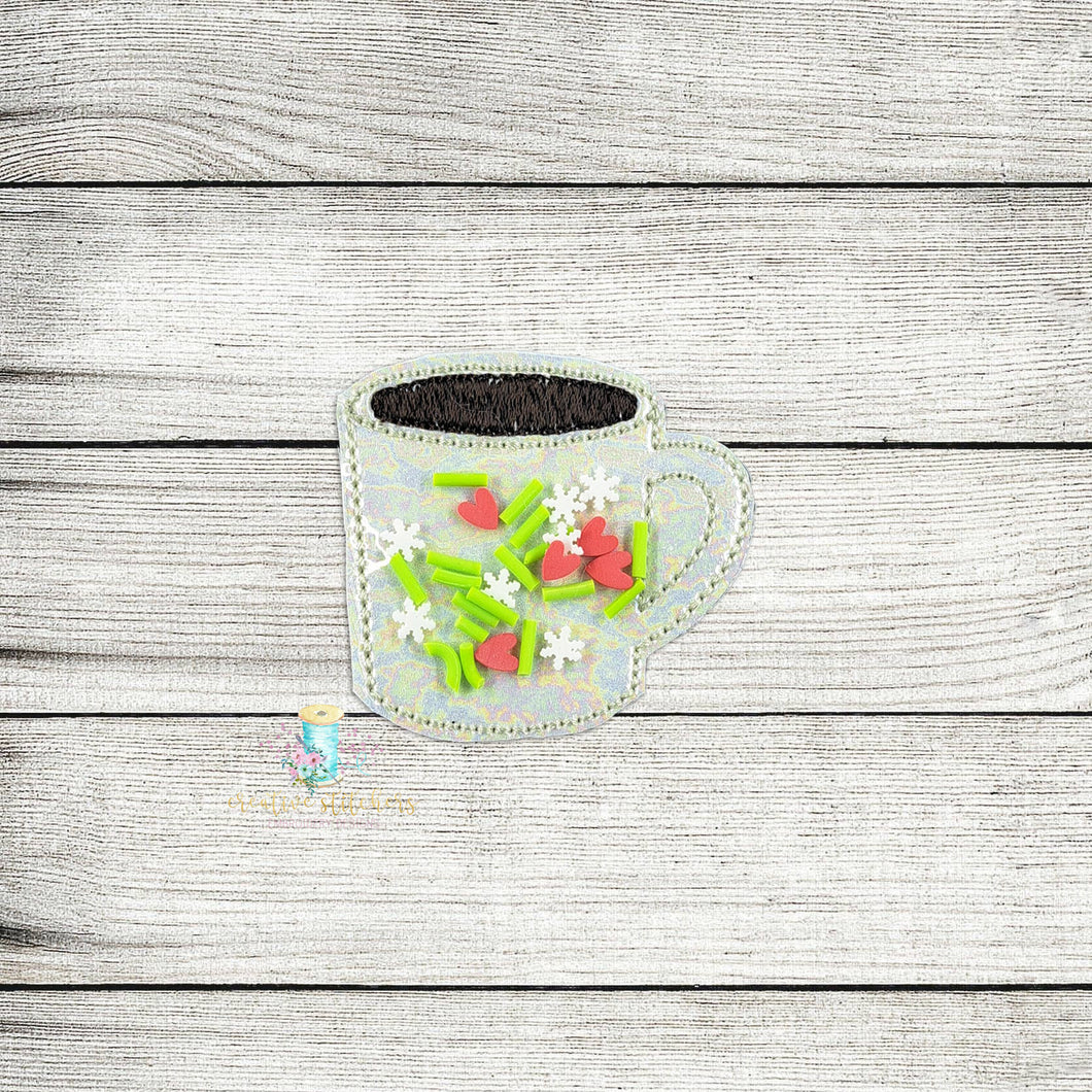 Shaker Coffee Mug Feltie Digital Embroidery Design File