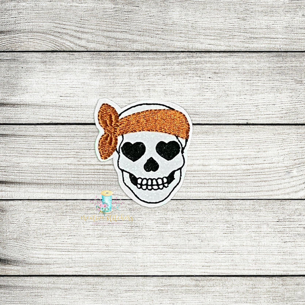 Skull With Bandana Feltie Digital Embroidery Design File