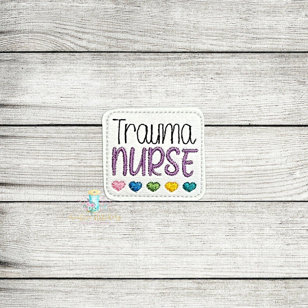 Trauma Nurse Hearts Feltie Digital Embroidery Design File