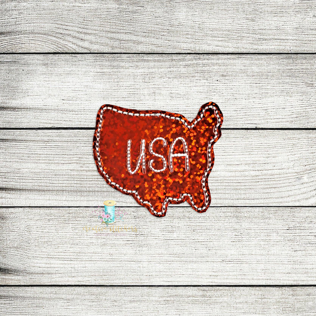 USA Map Feltie Digital Embroidery Design File