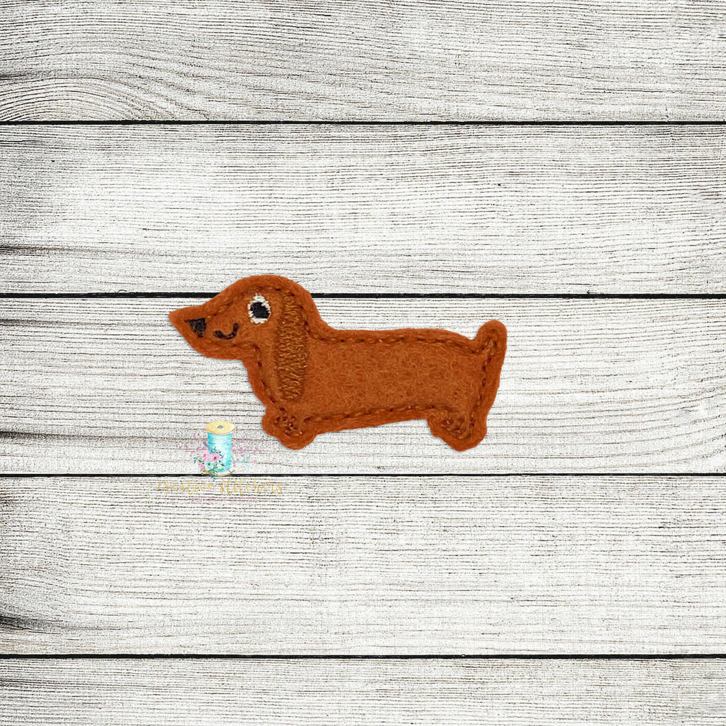 Weenie Dog Feltie Digital Embroidery Design File