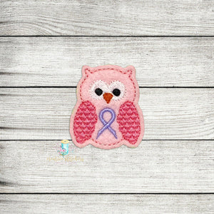 Awareness Owl Feltie Digital Embroidery Design File