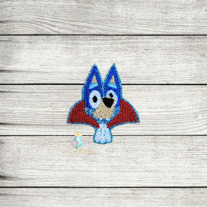 Blue Vampire Dog Feltie Digital Embroidery Design File