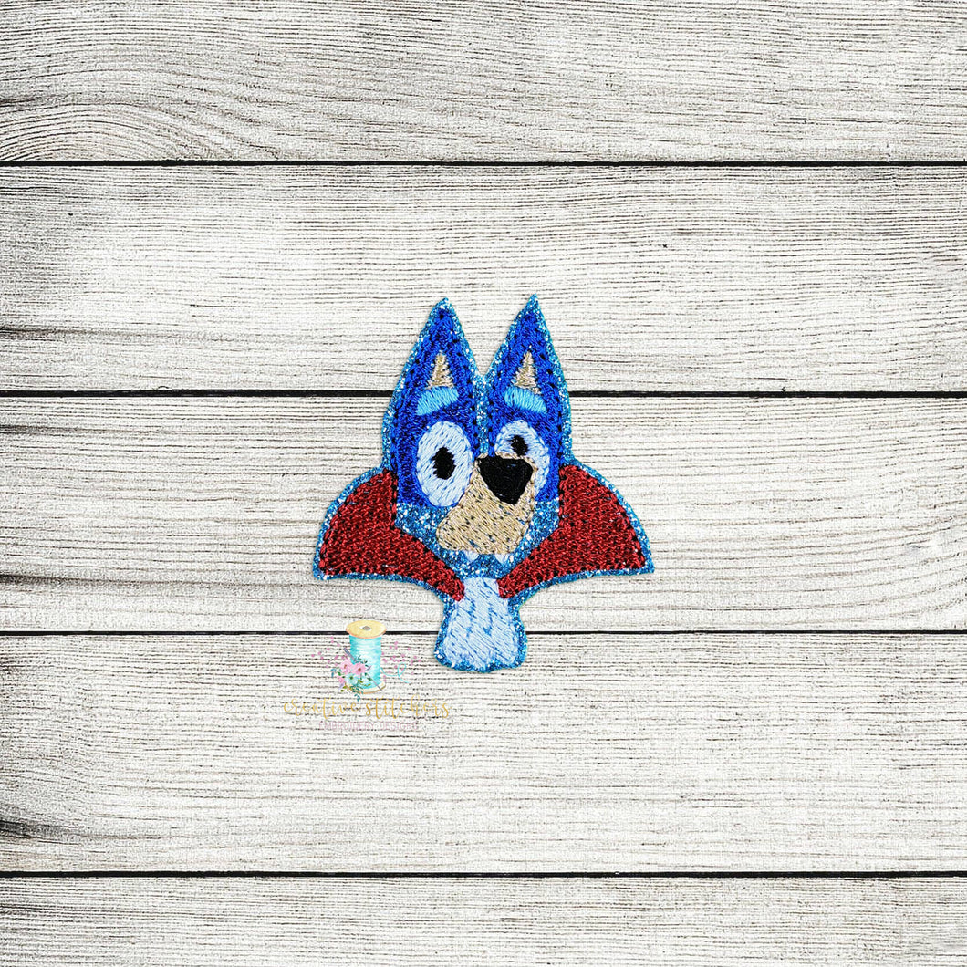 Blue Vampire Dog Feltie Digital Embroidery Design File